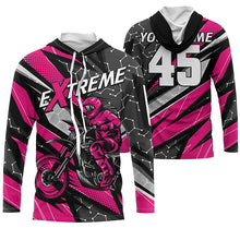 Load image into Gallery viewer, Pink dirt bike jersey youth boys girls UPF30+ biker off-road extreme Motocross shirt motorcycle PDT291