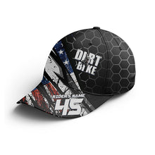 Load image into Gallery viewer, American Flag Dirt Bike Hat - Custom Motocross BWB Hat Skull Cap Biker Off-Road Patriotic CDT09
