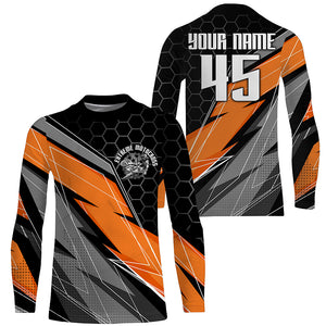 Orange Extreme Motocross Jersey Personalized UPF30+ No Guts No Glory MX Racing Dirt Bike Shirt NMS1207