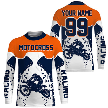 Personalized MX jersey UPF30+ kid men women dirt bike racing orange motocross off-road shirt PDT262