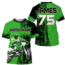 Load image into Gallery viewer, Custom Motocross Jersey Kid Men Women UV Protective Green MX Biker Racing Xtreme Motorcycle Shirt PDT384