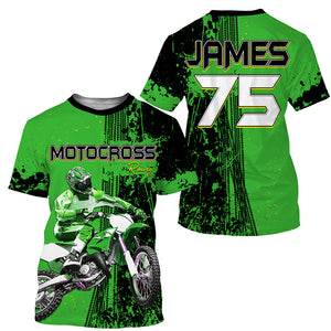 Custom Motocross Jersey Kid Men Women UV Protective Green MX Biker Racing Xtreme Motorcycle Shirt PDT384