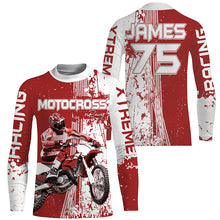 Load image into Gallery viewer, Custom Red Motocross Jersey Kid Men Women UV Protective MX Biker Racing Xtreme Motorcycle Shirt PDT385