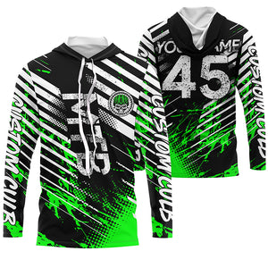 Mountain bike jersey UPF30+ Green MTB shirt kids adult custom downhill cycling gear boys girls| SLC248