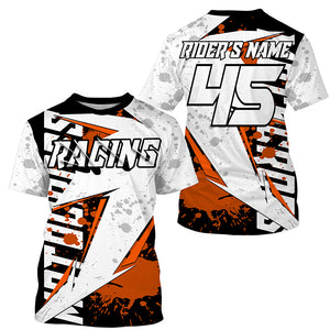 Dirt bike jersey custom Motocross kid women men UPF30+ extreme racing orange motorcycle shirt PDT305