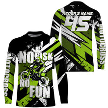 Load image into Gallery viewer, No Risk No Fun Motocross Jersey Personalized UV Protective Dirt Bike MX Racing Long Sleeves NMS1162