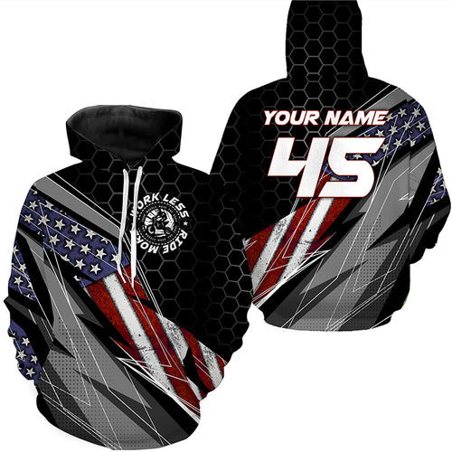 Personalized Motocross Hoodie Adult Dirt Bike MX Racing Hooded Jersey Work Less Ride More NMS1301