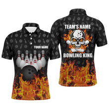 Load image into Gallery viewer, Bowling King Men Polo Shirt, Personalized Skull Bowling Team Bowlers Jersey NBP78