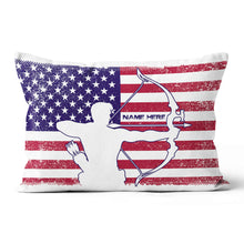 Load image into Gallery viewer, Personalized Patriotic Archer Throw Pillows Best Custom Archery Pillows TDM0901