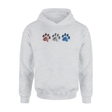 Load image into Gallery viewer, Red White Blue American Flag Dog paws Hoodie shirt design gift ideas for Dog lovers  - SPH85
