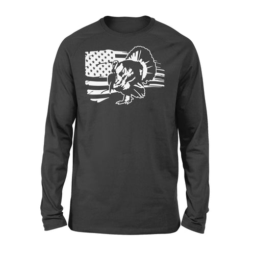 Turkey Hunting American flag long sleeve shirt gifts for hunter - FSD1318D06