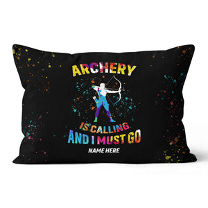 Personalized Archery Is Calling Black Pillow, Funniest Pillow For Archer TDM0911