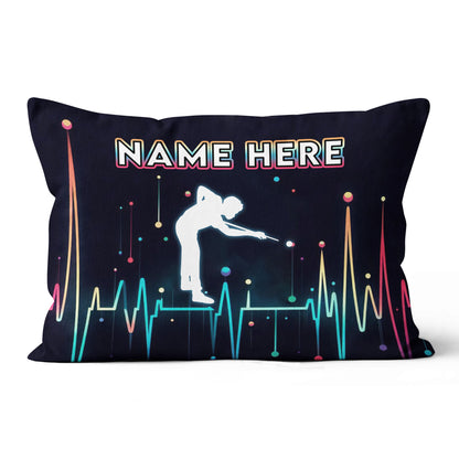 Funny Colorful Heartbeat Billiard Player Throw Pillow Custom Pool Throw Pillow TDM0893
