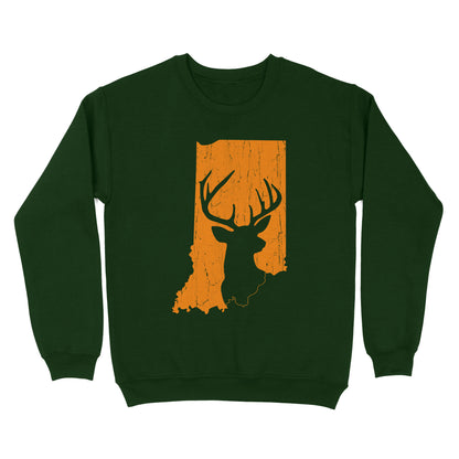 Bucks of Indiana deer hunting hunter orange, Indiana hunting, deer hunting shirt D03 NQS2920 Standard Crew Neck Sweatshirt