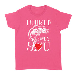 Fishing valentine day gift for husband hooked on you t-shirt - FSD1328D08
