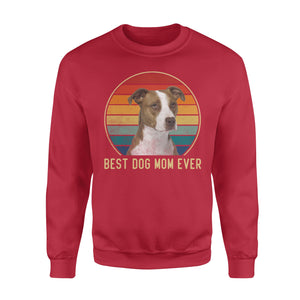 Custom photo best dog mom ever vintage personalized gift crew neck sweatshirt