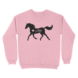 Customized name horse gifts for girls, Gift For Horse Owner, Horse Trainer Gift, Horse Lover Gift, Cowgirl, Riding Tee D06 NQS2682 - Standard Crew Neck Sweatshirt