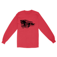 Load image into Gallery viewer, Personalized Horse Long Sleeve Custom Name American Flag Shirts Gifts For Horse Lovers Standard Long Sleeve FSD1779D02