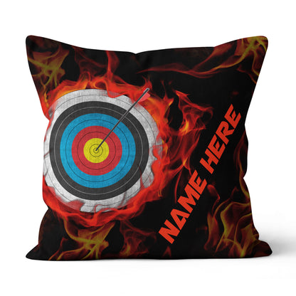 Customized Archery 3d Target On Fire Pillow, Throw Pillows Archery Gifts TDM0846