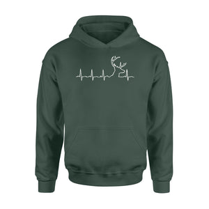 Men’s Buck Pulse Shirt, Deer Pulse Heartbeat Buck Hoodie, Gift for Hunter - FSD1365D06