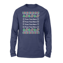 Load image into Gallery viewer, Personalized Ugly Christmas Any Text Funny Christmas Long sleeve - FSD981