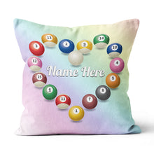 Load image into Gallery viewer, Customized Billiard Balls Heart Shape Pillow, Valentine Gifts For Pooler TDM0874