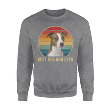 Load image into Gallery viewer, Custom photo best dog mom ever vintage personalized gift crew neck sweatshirt