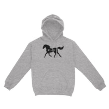 Load image into Gallery viewer, Customized name horse gifts for girls, Gift For Horse Owner, Horse Trainer Gift, Horse Lover Gift, Cowgirl, Riding Tee D06 NQS2682 - Standard Hoodie