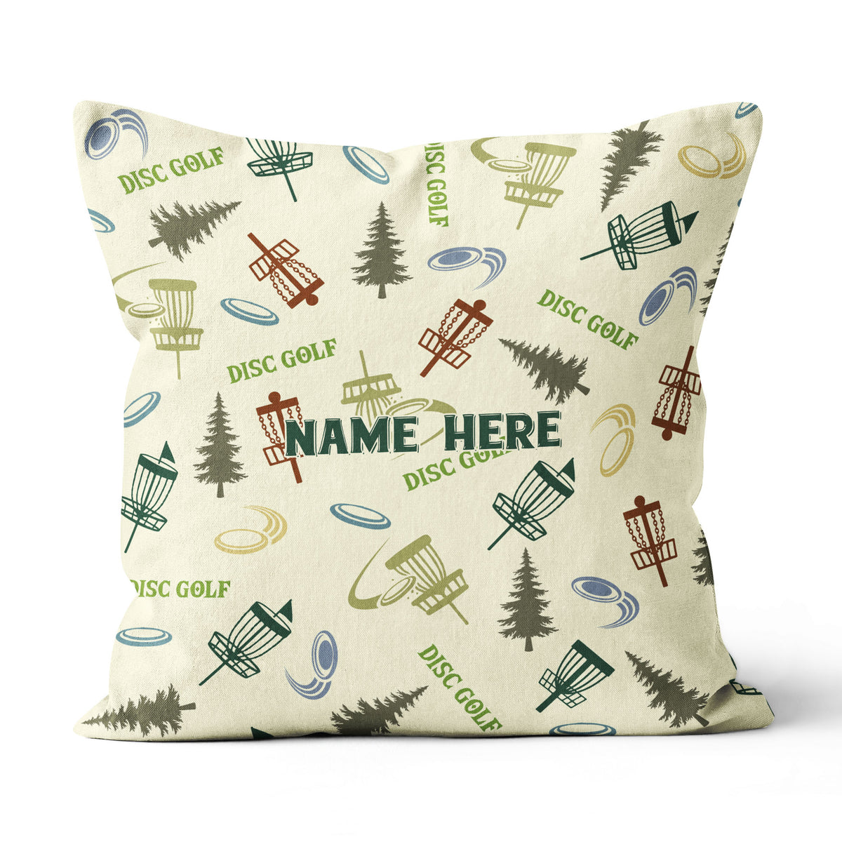 Colorful Disc Golf Pattern Custom Pillow Personalized Disc Golf Gifts LDT1195