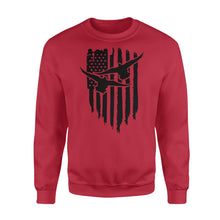 Load image into Gallery viewer, Duck Hunting American Flag Clothes, Shirt for Hunting NQS121 - Standard Fleece Sweatshirt