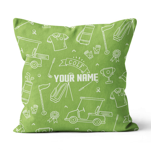 Green Golf Equipment Seamless Custom Name Pillow Personalized Golf Gifts LDT1097