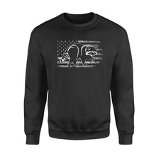 Load image into Gallery viewer, Coon hunting American flag, racoon hunter shirt NQSD241- Standard Crew Neck Sweatshirt