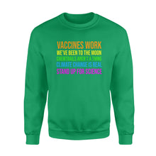 Load image into Gallery viewer, Earth Is Not Flat Stand Up For Science Teacher - Standard Crew Neck Sweatshirt