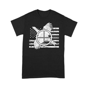 Grouse Hunter American Flag Hunting T-Shirt - FSD1124