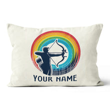 Load image into Gallery viewer, Multicolor Funny Men Player Archery Custom Name Archery White Pillows TDM0827