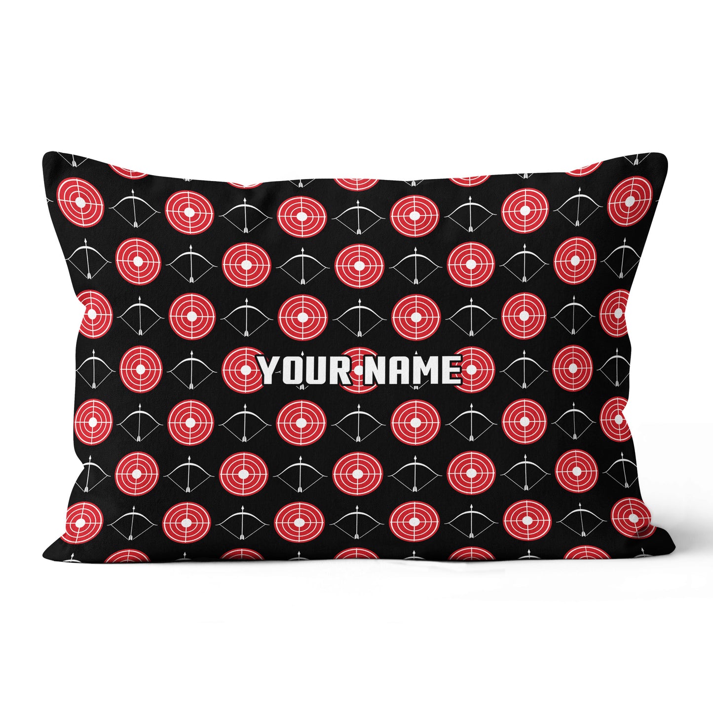 Personalized Red Target And Bow Archery Pillow Custom Archery Gift Ideas VHM0871