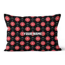 Load image into Gallery viewer, Personalized Red Target And Bow Archery Pillow Custom Archery Gift Ideas VHM0871