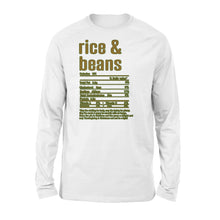 Load image into Gallery viewer, Rice &amp; Beans nutritional facts happy thanksgiving funny shirts - Standard Long Sleeve