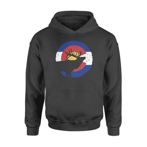 Colorado Elk Hunting Hoodie: CO State Flag Hunter hoodie - NQSD232