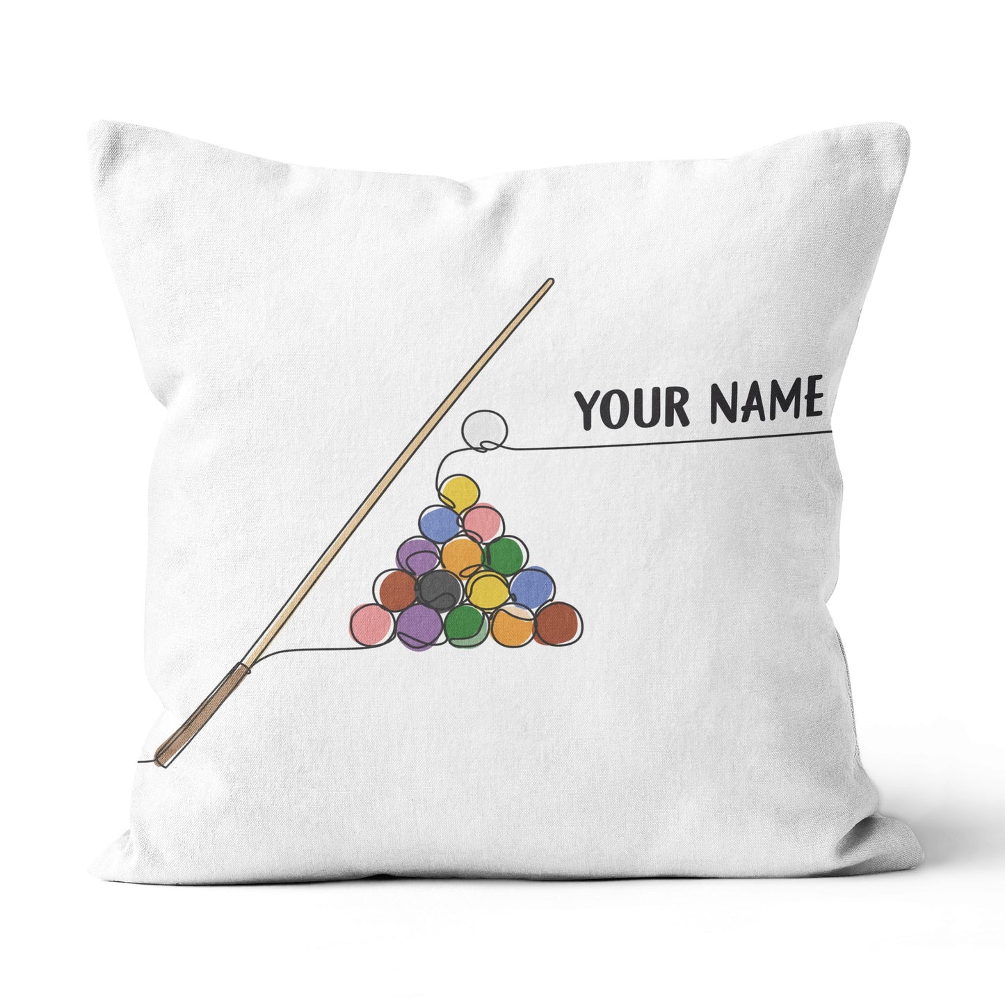 Personalized Pool Billiards Games Pillows, Custom Billiard White Pillows TDM0811