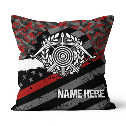 Personalized Red Retro US Flag Archery Pillow Gifts For Archery Lovers VHM0912