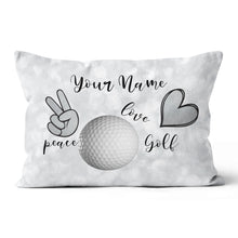 Load image into Gallery viewer, Peace Love Golf Funny Custom Pillow Personalized Golf Gifts For Golfer LDT1111