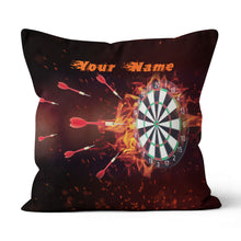 Load image into Gallery viewer, Fire Burning Dartboard Custom Pillow Personalized Darts Gifts For Player LDT1119