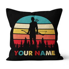 Load image into Gallery viewer, Funny Archer Retro Vintage Style Personalized Name Archery Throw Pillows TDM0775