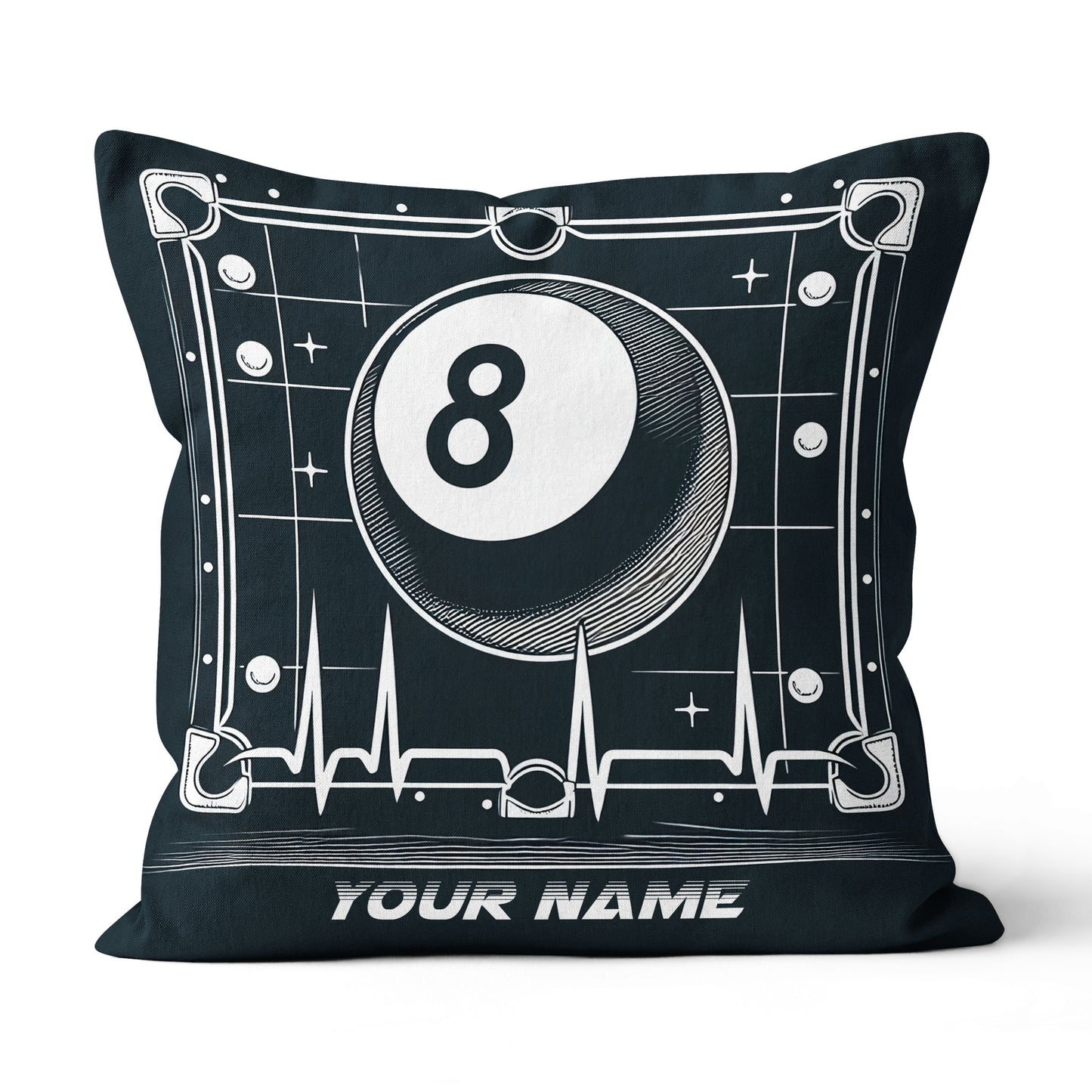 Funny 8 Ball Pool Billiards Games Custom Black Pillows, Billiard Gifts TDM0819