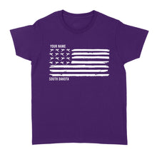 Load image into Gallery viewer, South Dakota Pheasant Flag custom Name women&#39;s T shirt - FSD1161