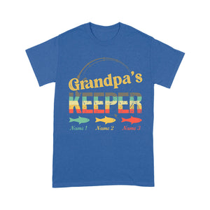 Grandpa's keeper custom fishing shirt, grandpa shirt, gifts for grandpa, grandfather, father's day D02 NQS1631 - Standard T-shirt