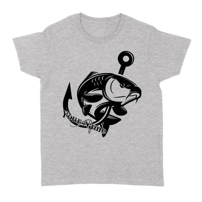Carp fishing tattoos Customize name Women's T-shirt, personalized fishing gifts for fisherman - NQS1208