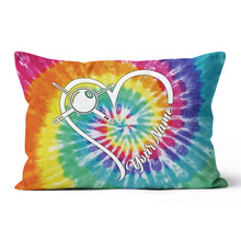 Load image into Gallery viewer, Personalized Billiards Heart Colorful Tie Dye Full Printing Throw Pillow TDM0760
