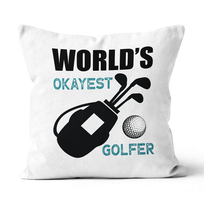 World's Okayest Golfer Throw Golf Pillow Cool Golf Gifts For Golfer LDT1213